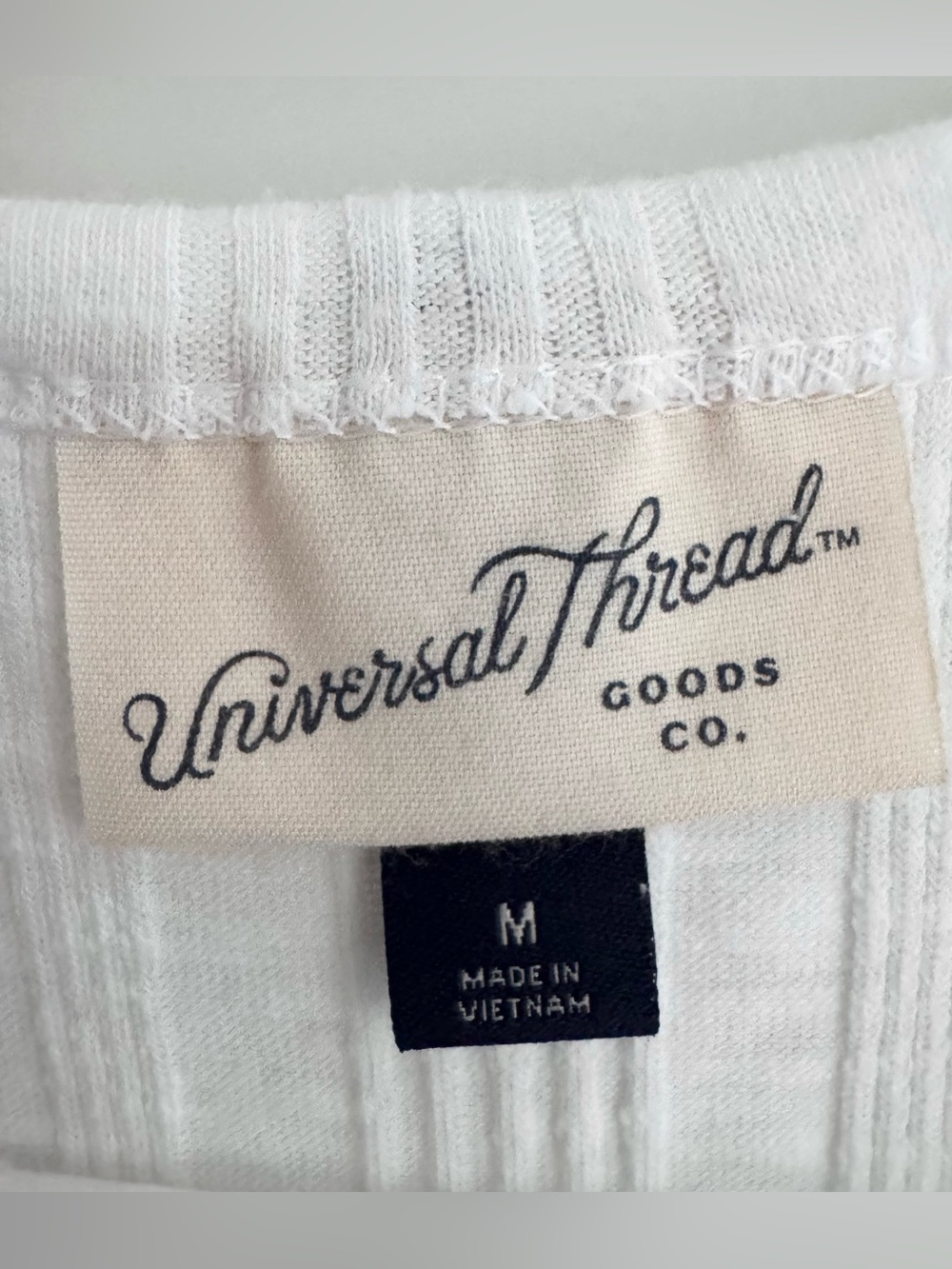 Universal Thread White Ribbed Knit Tank Top, M - Picture 4 of 5